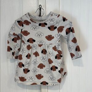 Wonder Nation adorable, white/brown Puppy Print dress size 18 months